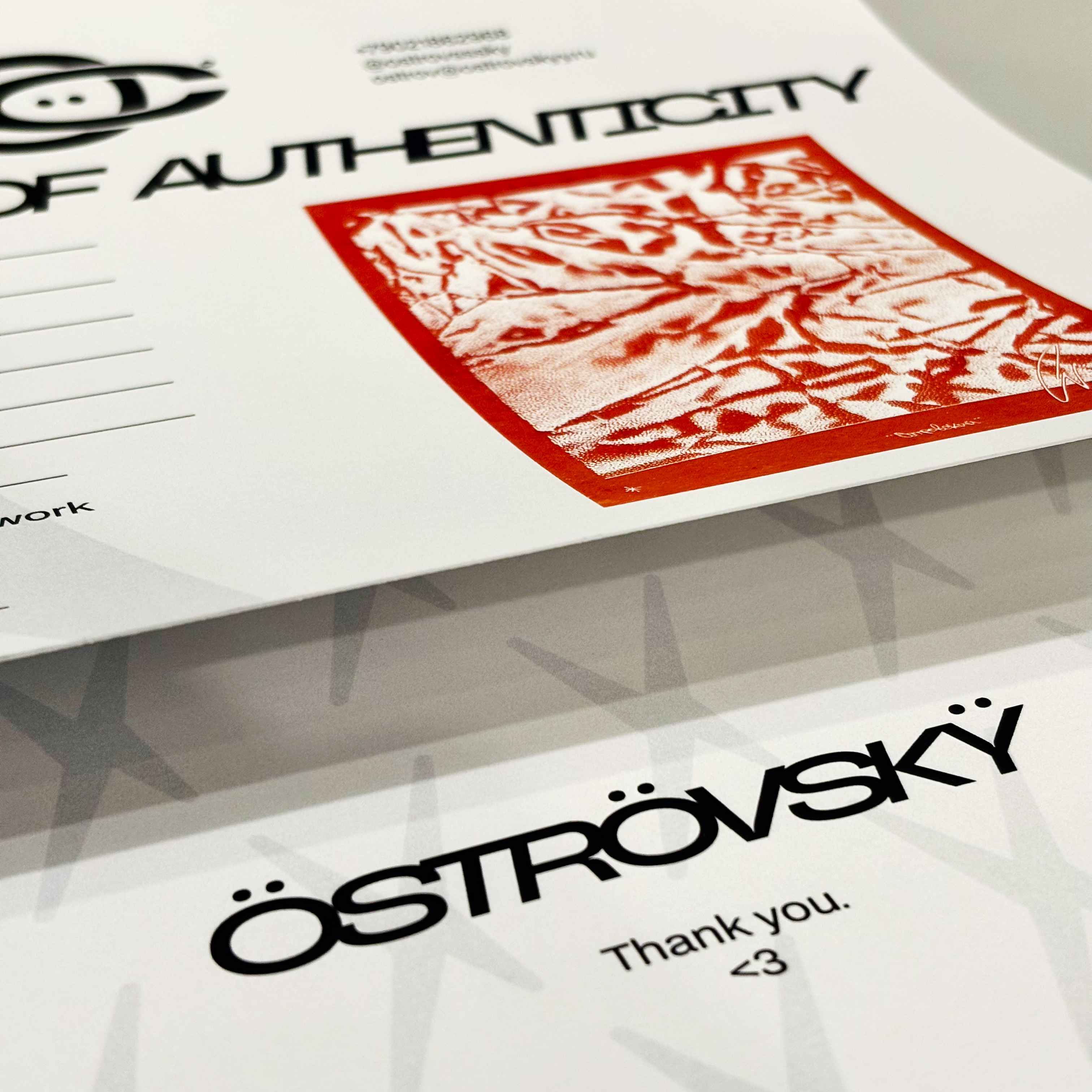 Сертификаты для художника и дизайнера ÖСТРОВСКИЙ