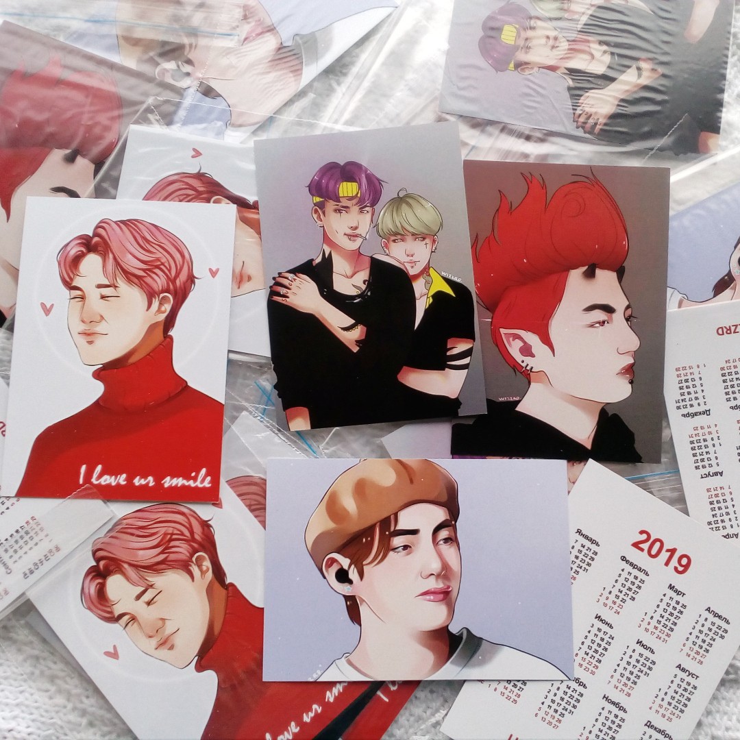 Скетчбуки, значки, открытки и флашки для Анастасии Виззрд