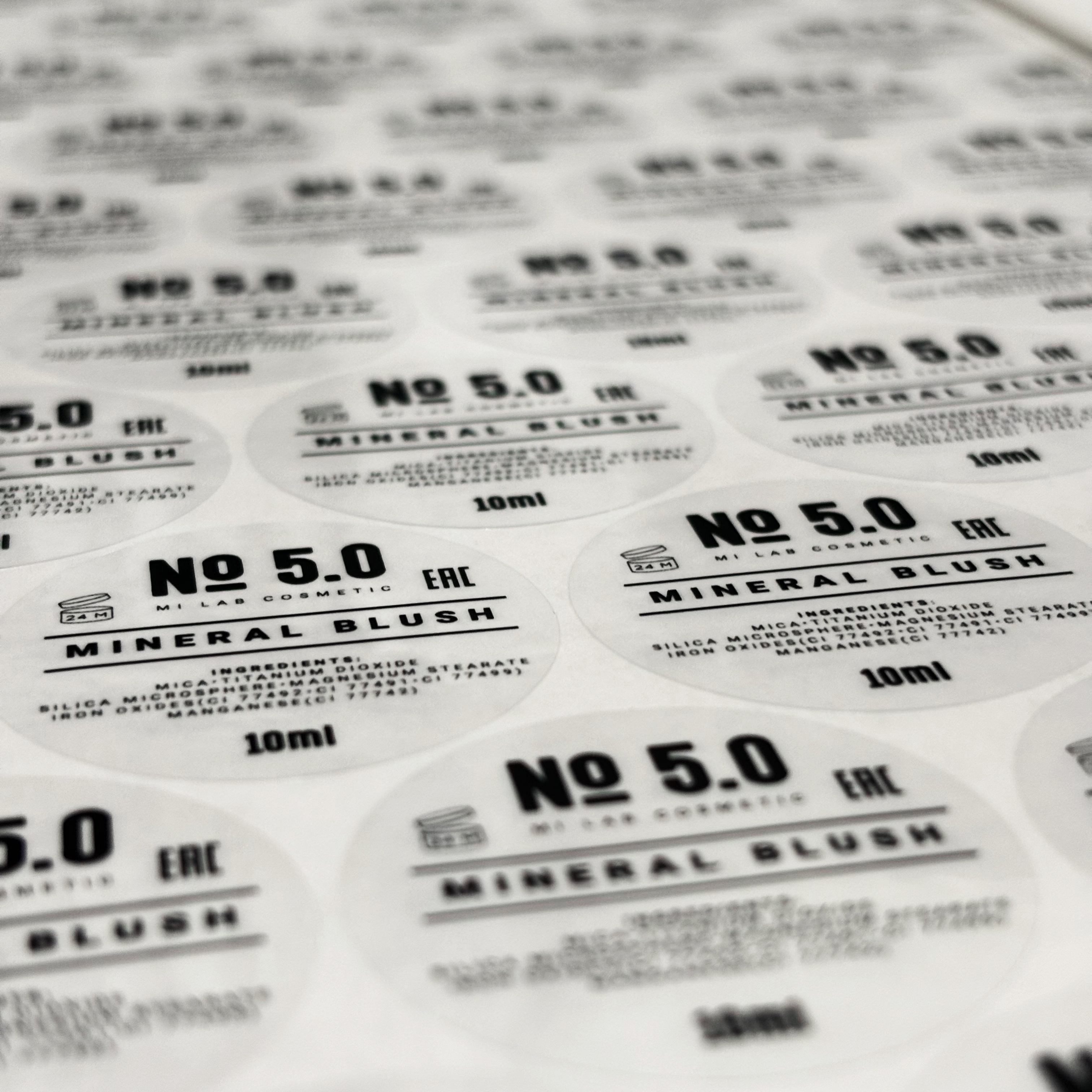 Этикетки и сифтеры для бренда косметики Mi Lab