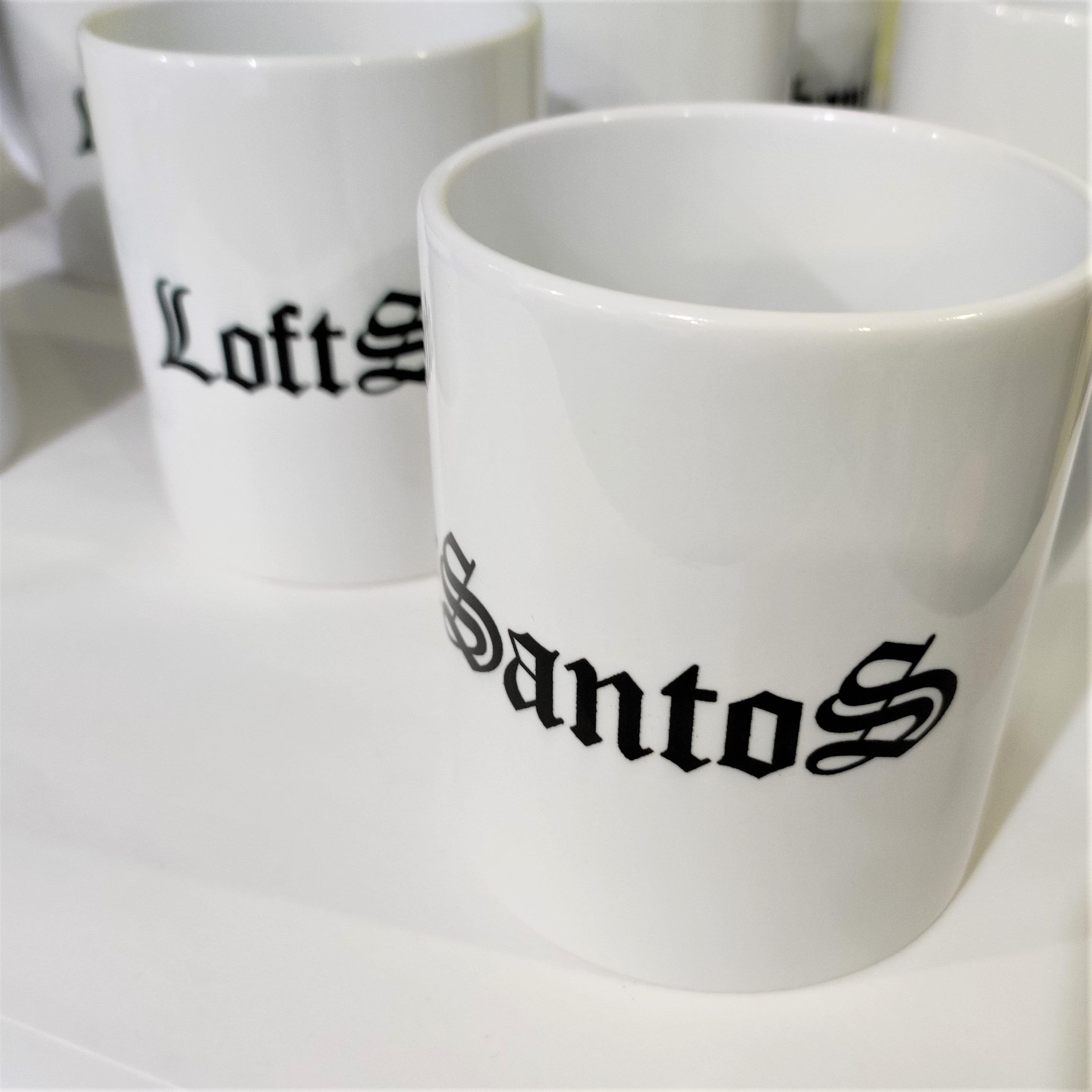 Кружки, визитки, листовки, таблички для LoftSantos